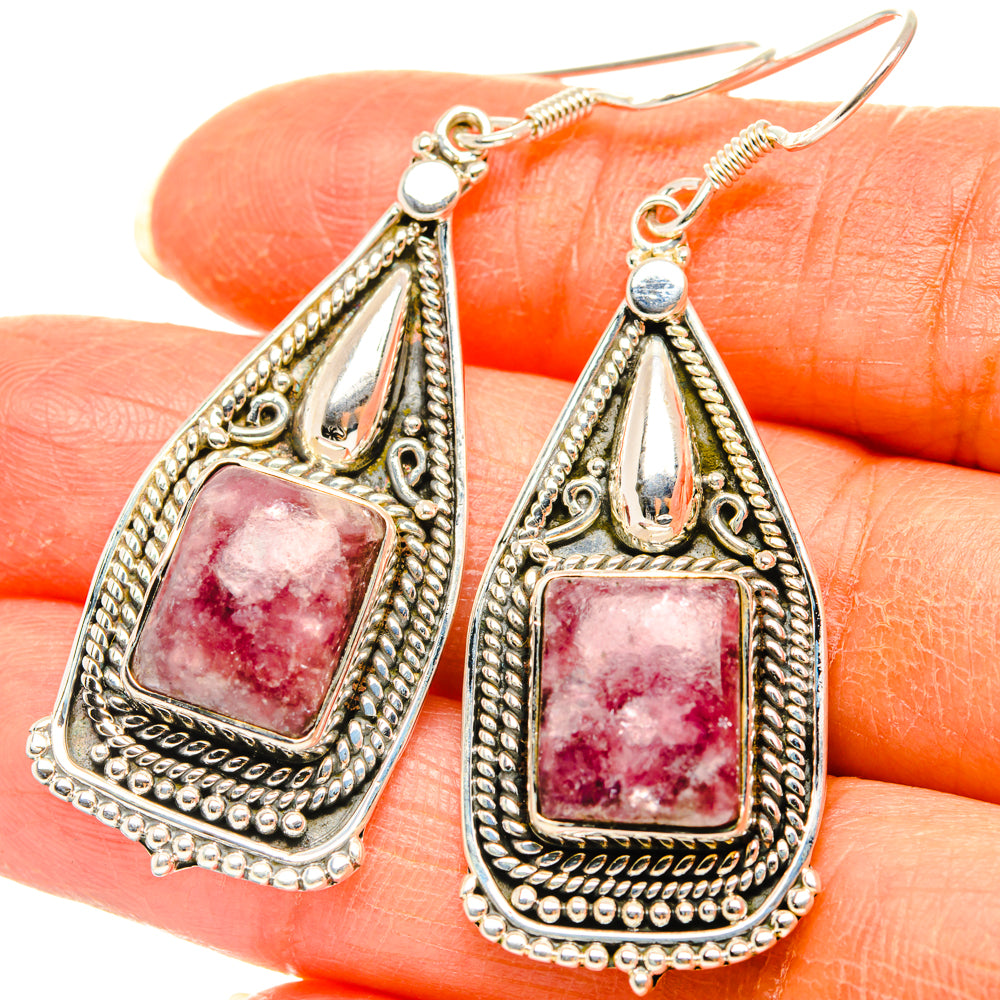 Lepidolite Earrings handcrafted by Anasilvercos - EARR428665