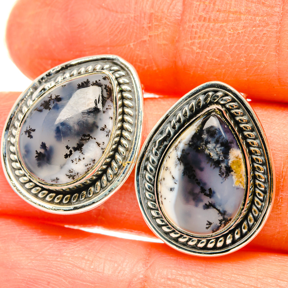 Dendritic Opal Earrings handcrafted by Anasilvercos - EARR428667