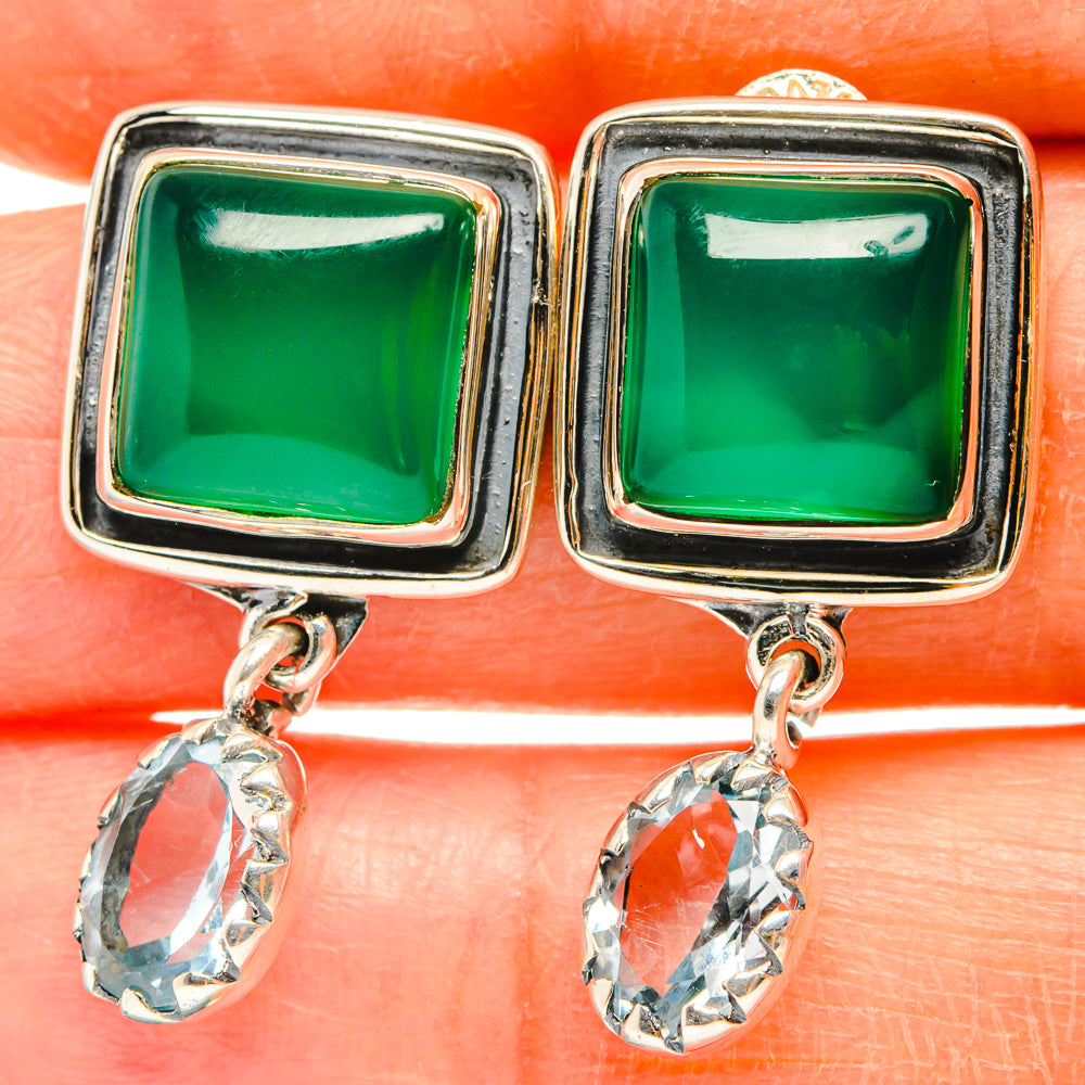 Green Onyx Earrings handcrafted by Anasilvercos - EARR428668