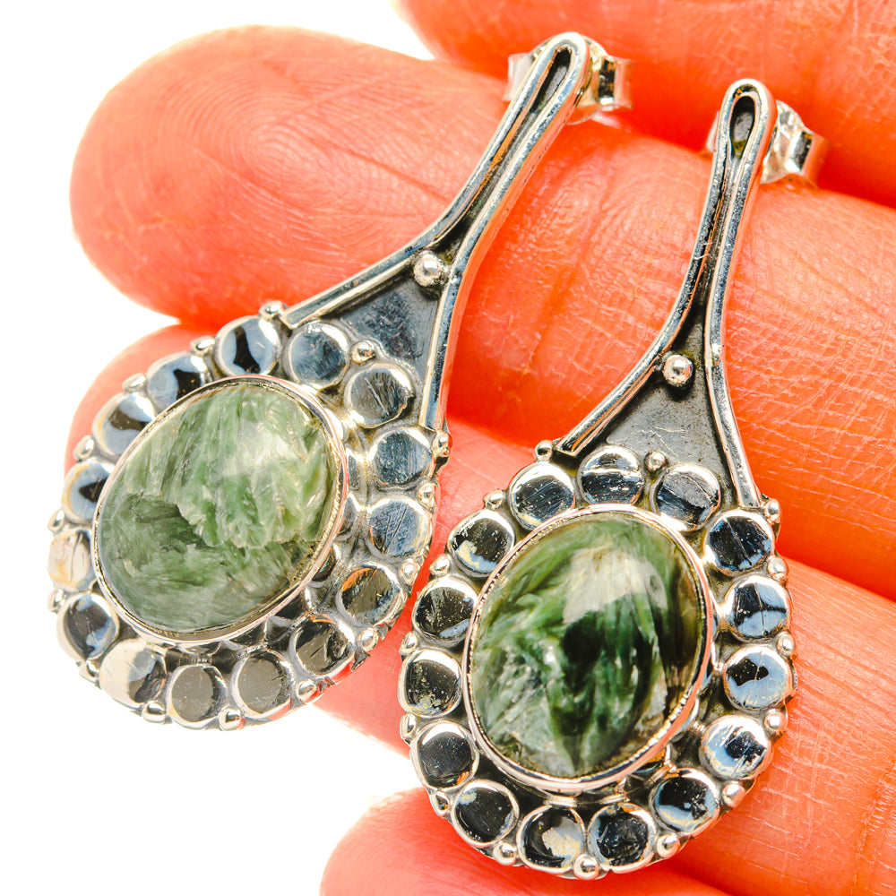 Seraphinite Earrings handcrafted by Anasilvercos - EARR428672