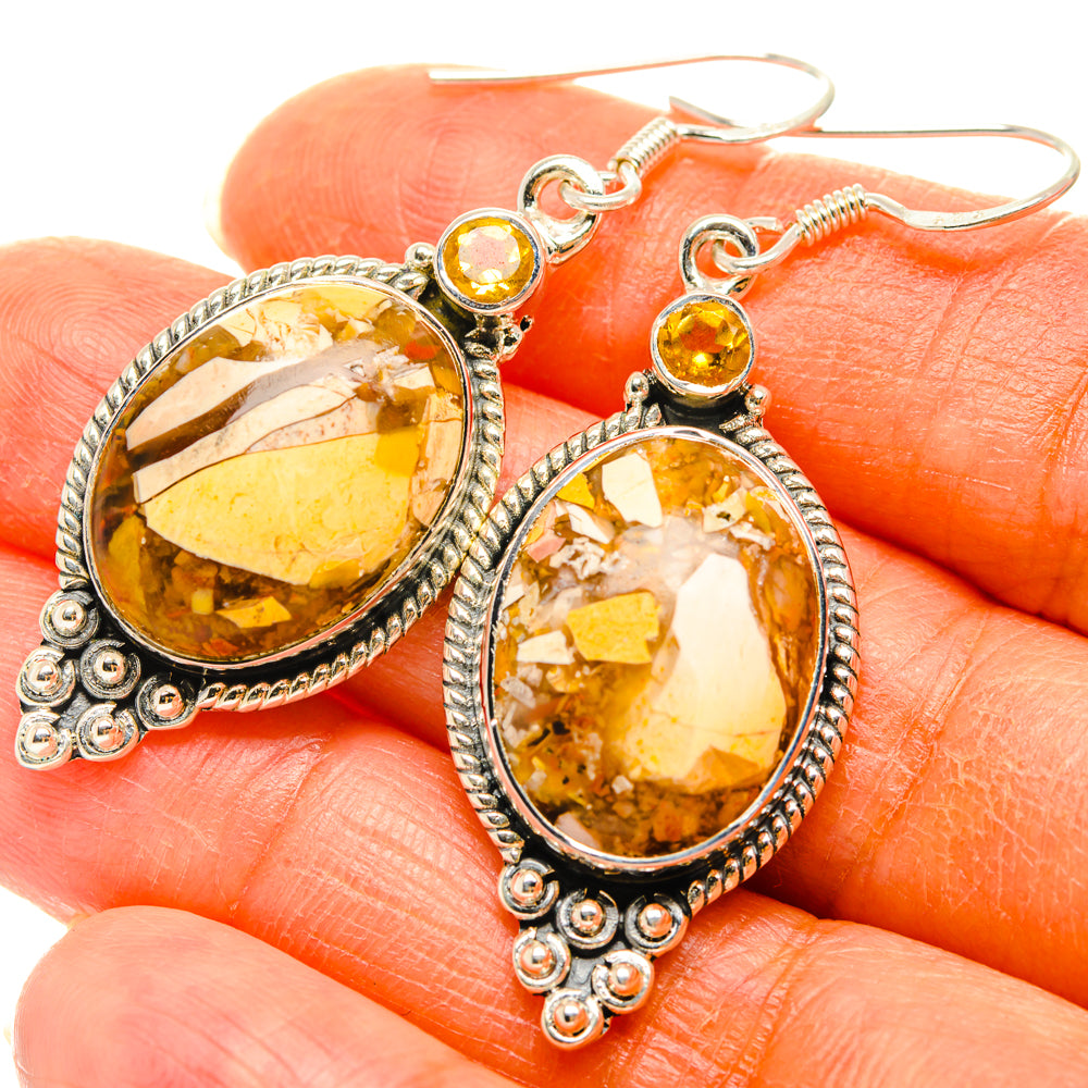 Brecciated Mookaite Earrings handcrafted by Anasilvercos - EARR428679