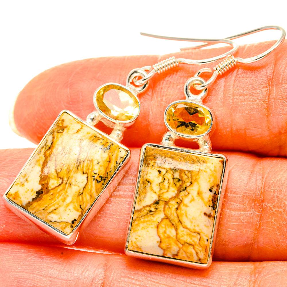 Brecciated Mookaite Earrings handcrafted by Anasilvercos - EARR428680