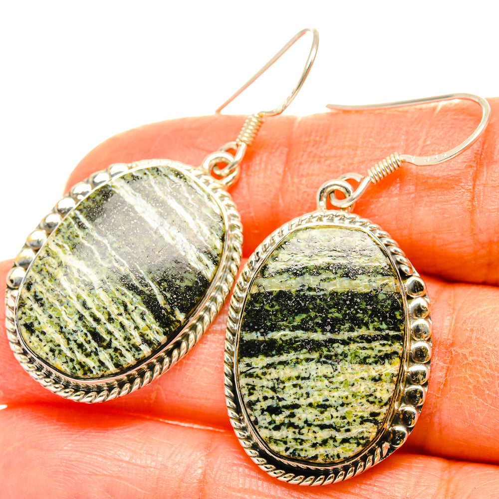 Green Swiss Opal Earrings handcrafted by Anasilvercos - EARR428682