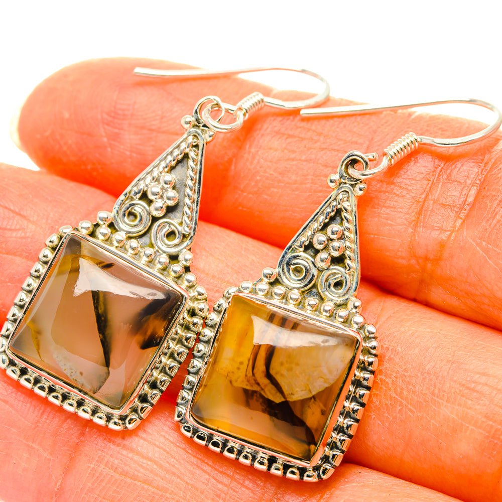 Montana Agate Earrings handcrafted by Anasilvercos - EARR428723