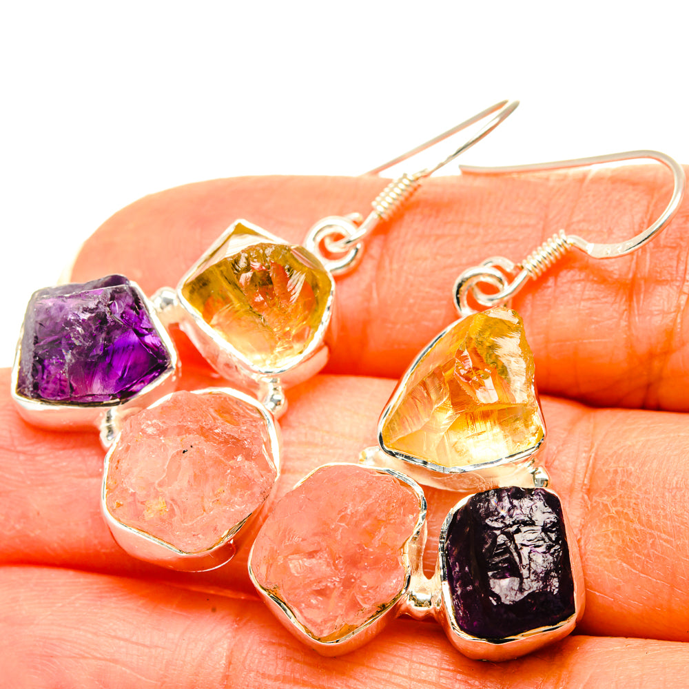 Rose Quartz Earrings handcrafted by Anasilvercos - EARR428724