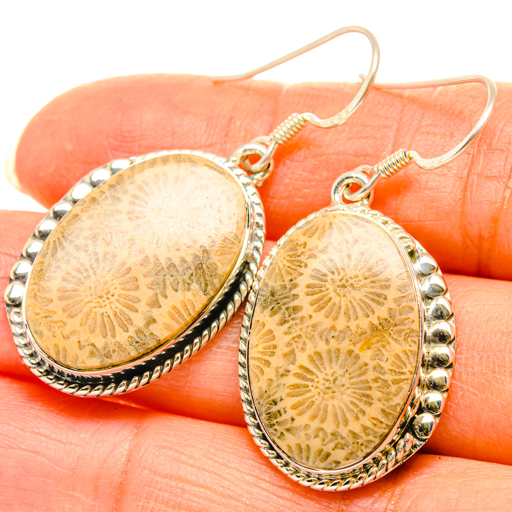 Fossil Coral Earrings handcrafted by Anasilvercos - EARR428725