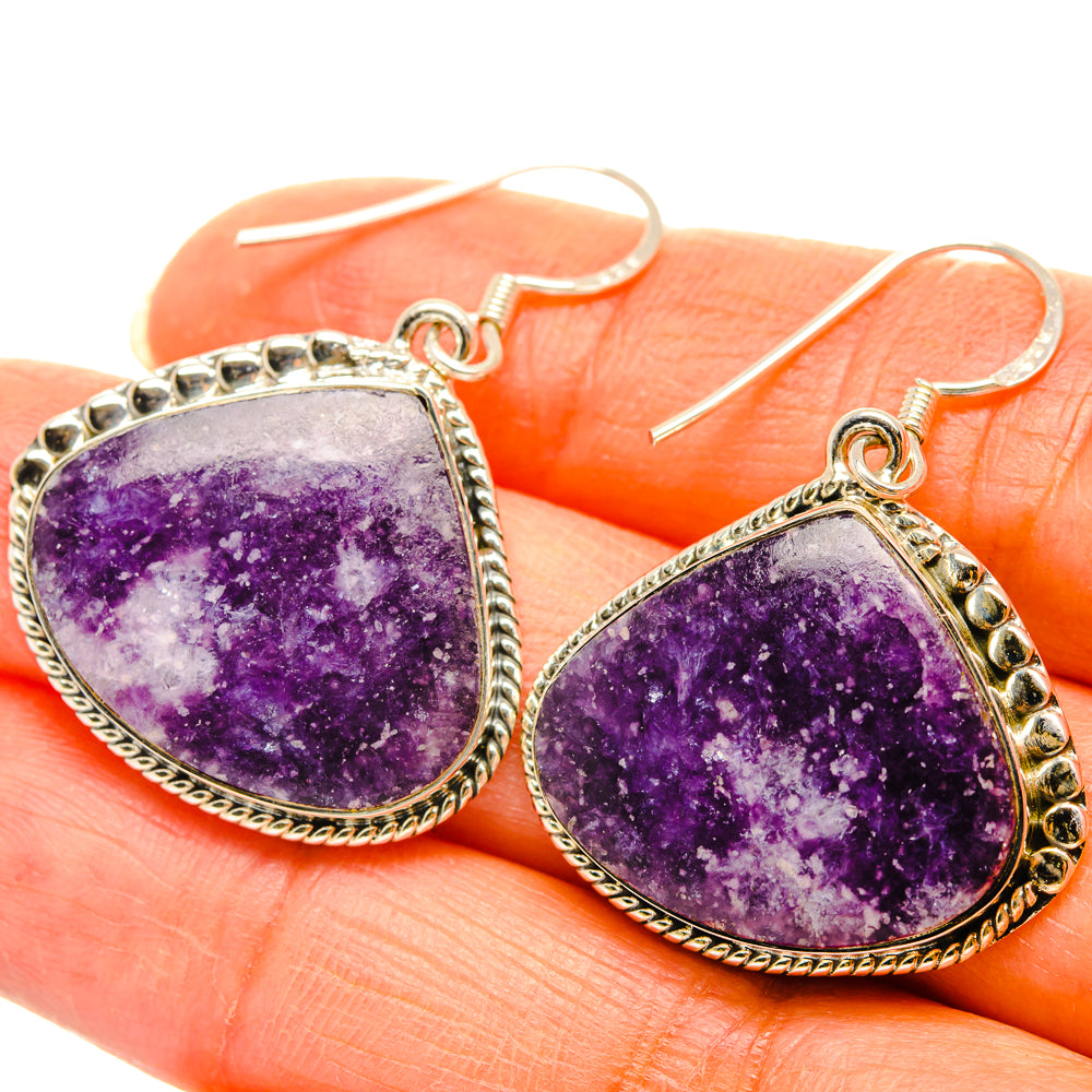 Lepidolite Earrings handcrafted by Anasilvercos - EARR428729