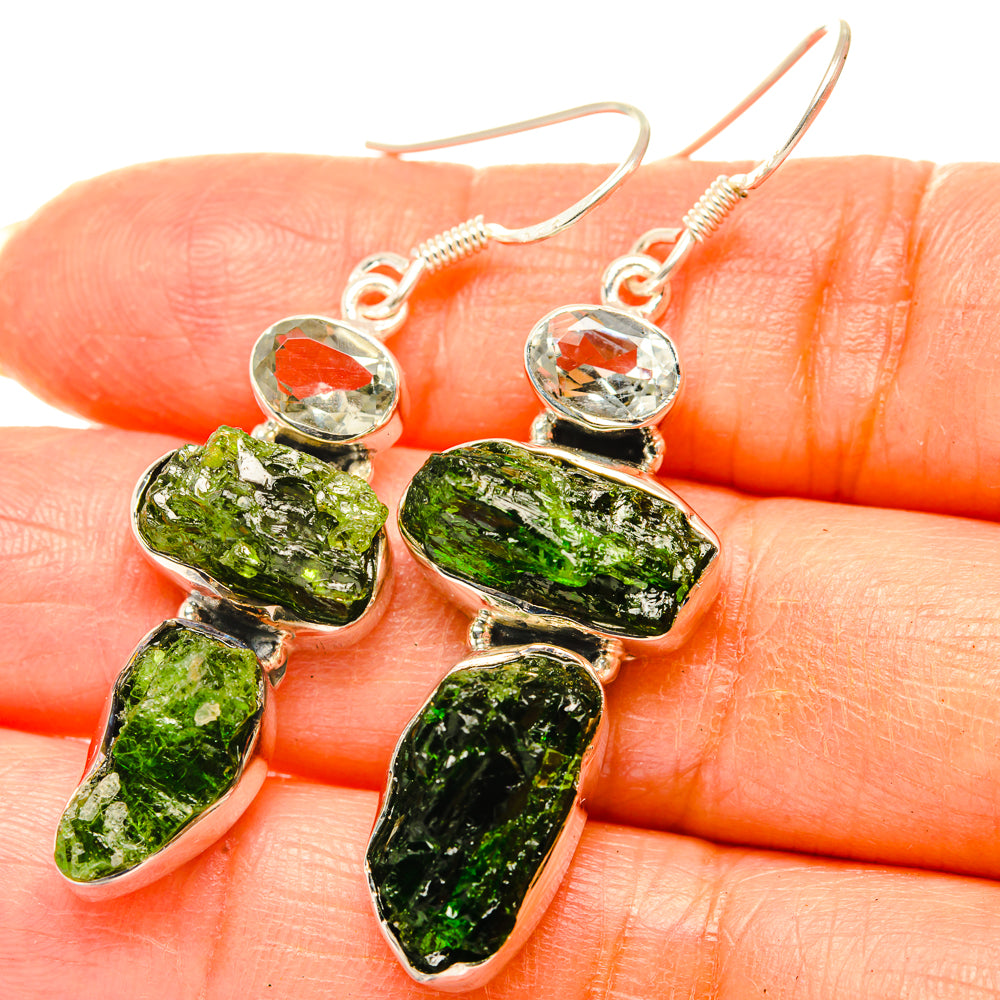 Chrome Diopside Earrings handcrafted by Anasilvercos - EARR428764