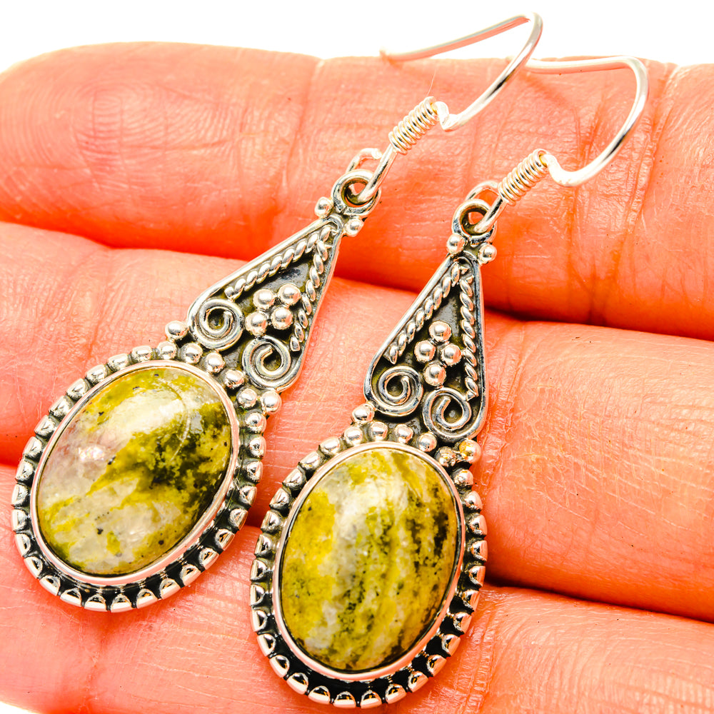 African Green Opal Earrings handcrafted by Anasilvercos - EARR428773