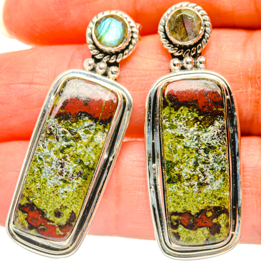 Dragon's Blood Stone Earrings handcrafted by Anasilvercos - EARR428788