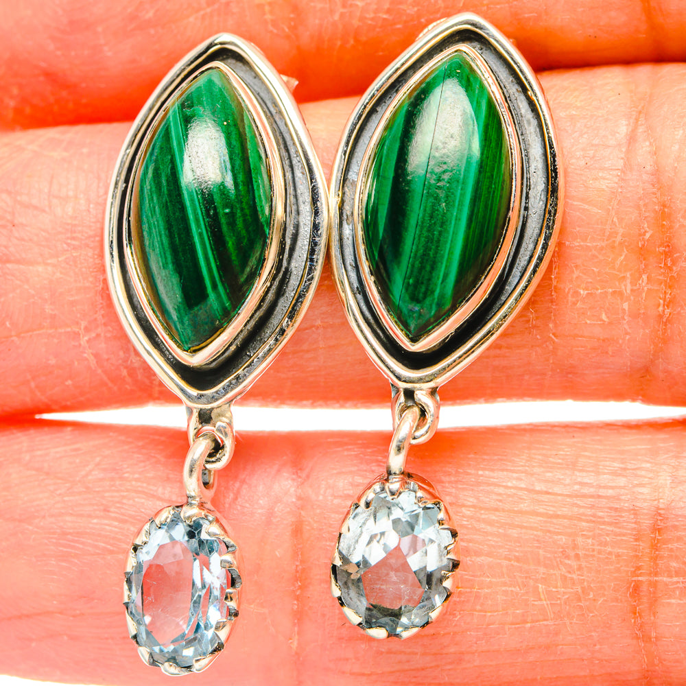 Malachite Earrings handcrafted by Anasilvercos - EARR428798