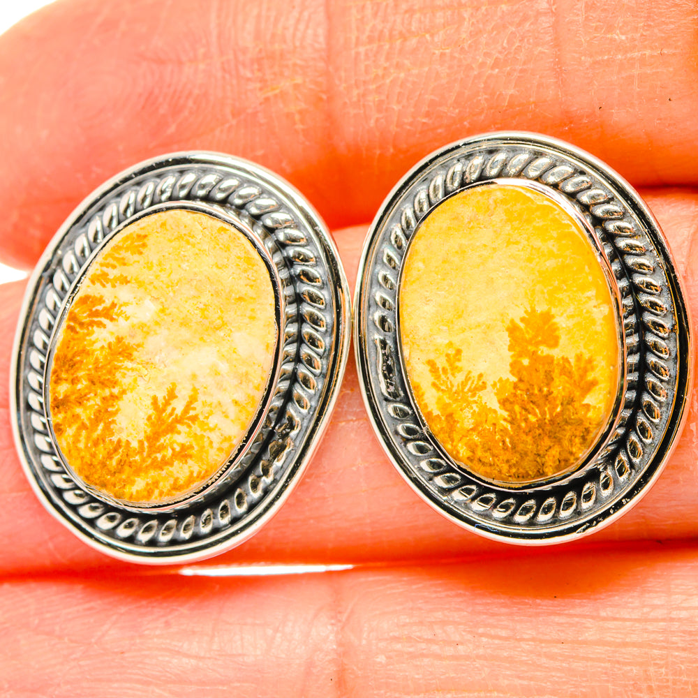 Germany Psilomelane Dendrite Earrings handcrafted by Anasilvercos - EARR428813