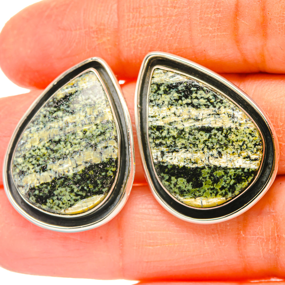 Green Swiss Opal Earrings handcrafted by Anasilvercos - EARR428816