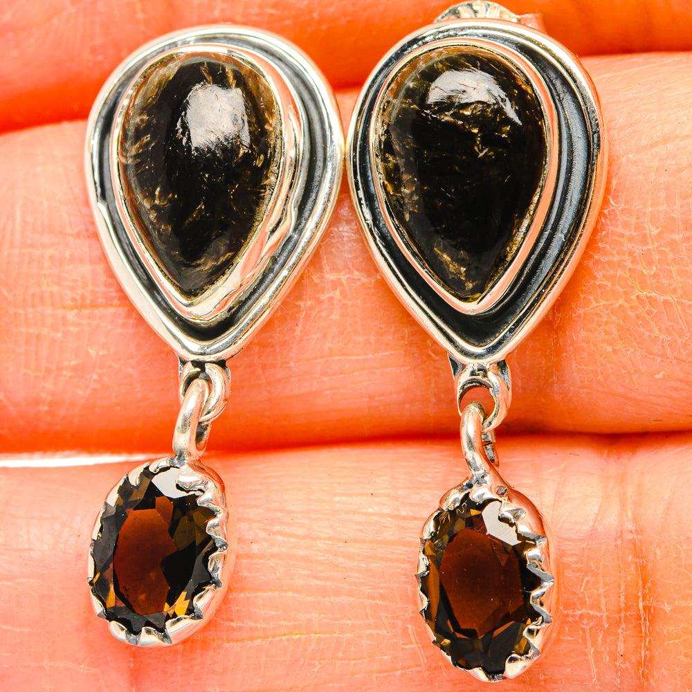 Black Copper Onyx Earrings handcrafted by Anasilvercos - EARR428820