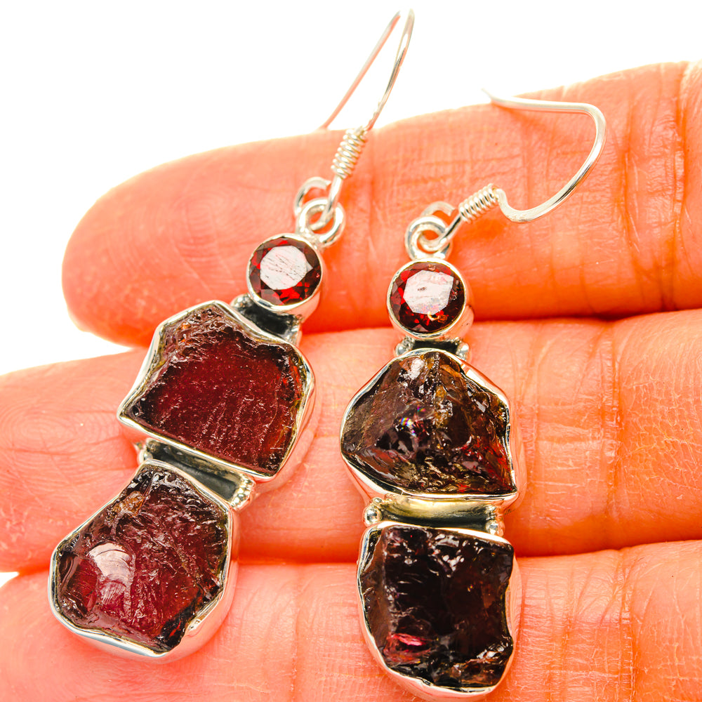 Garnet Earrings handcrafted by Anasilvercos - EARR428828