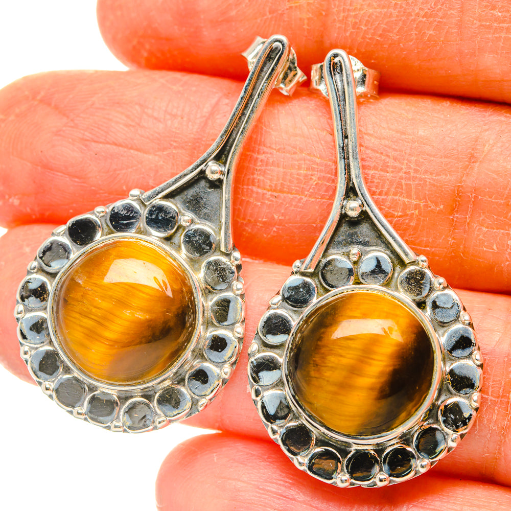 Tiger Eye Earrings handcrafted by Anasilvercos - EARR428832