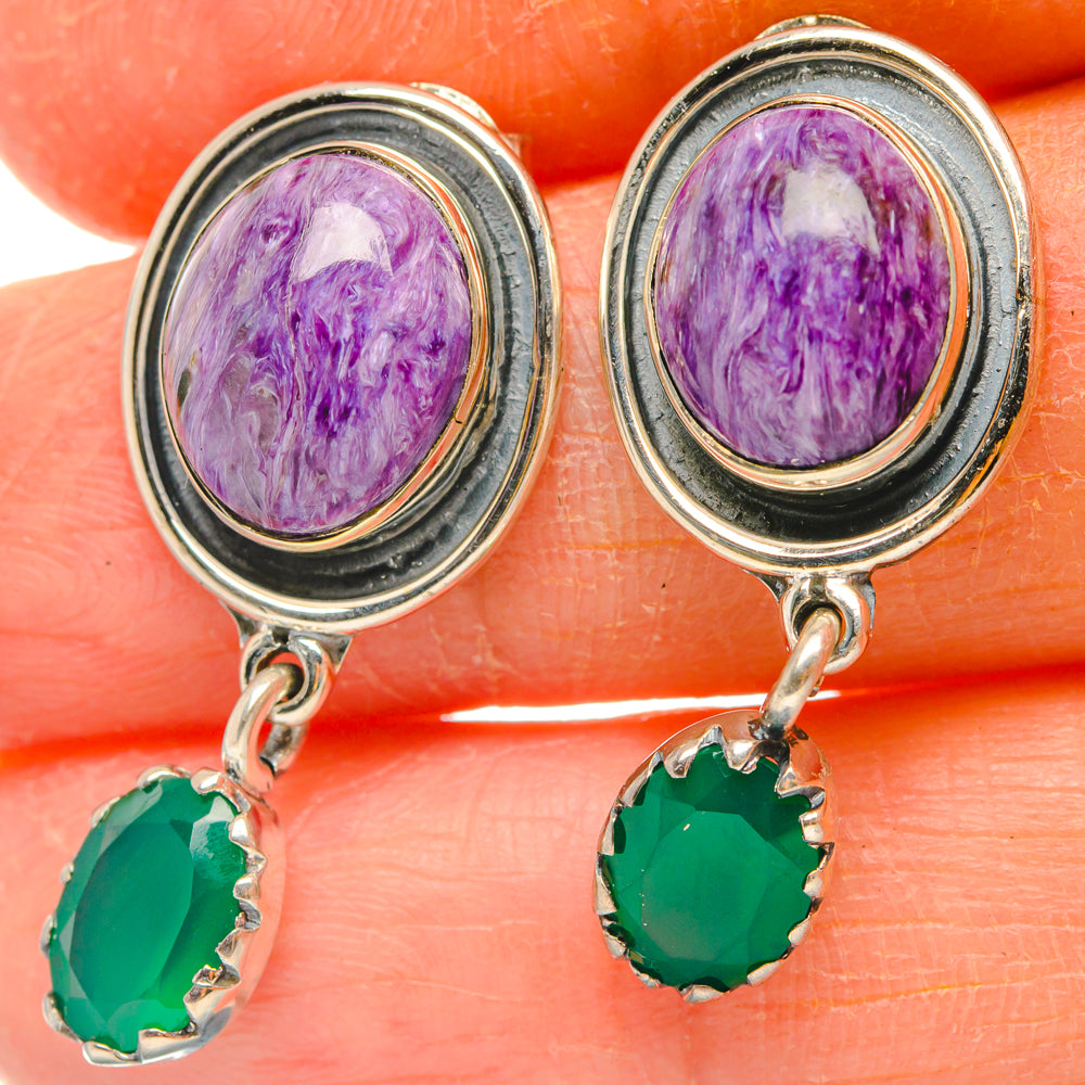 Charoite Earrings handcrafted by Anasilvercos - EARR428833