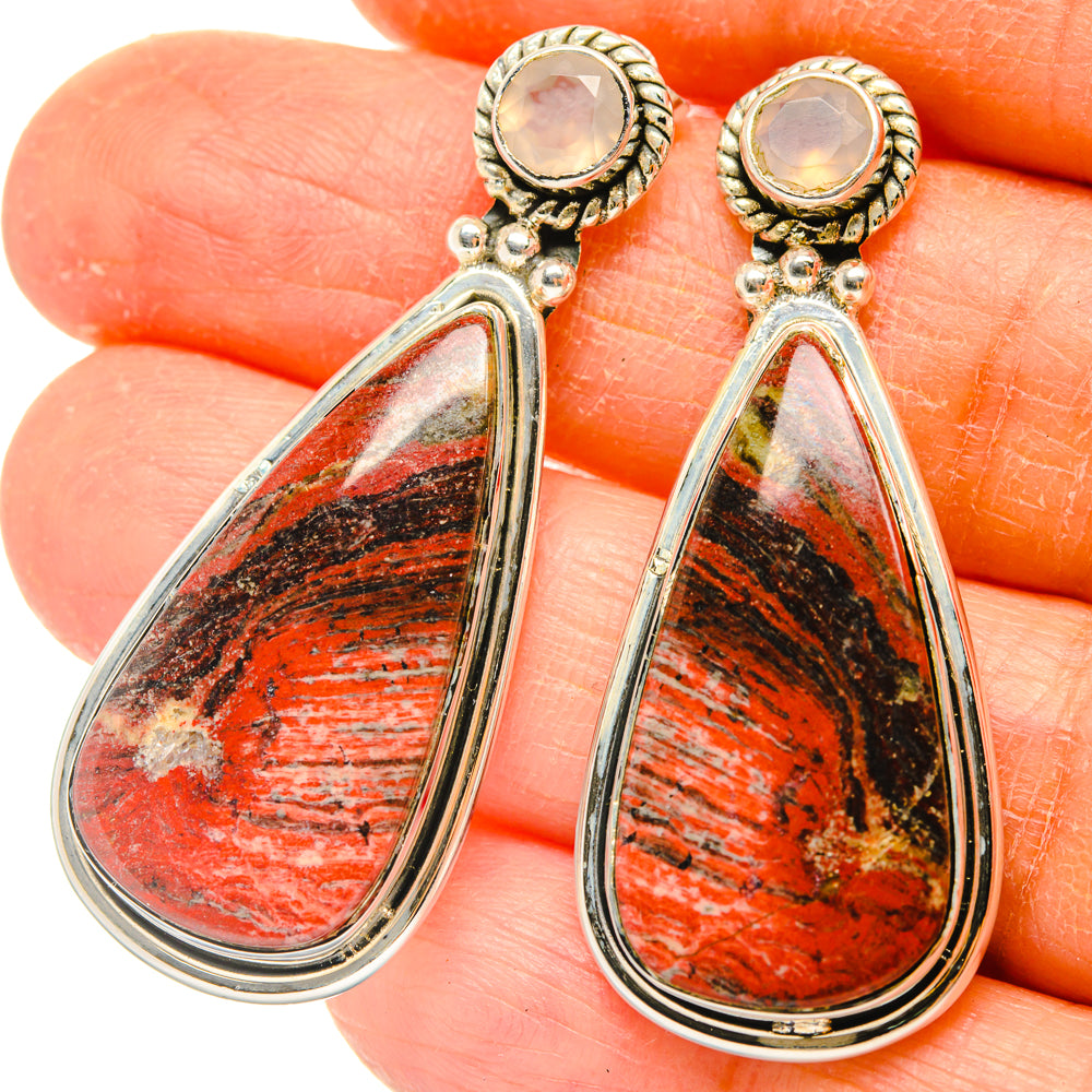 Red Jasper Earrings handcrafted by Anasilvercos - EARR428835