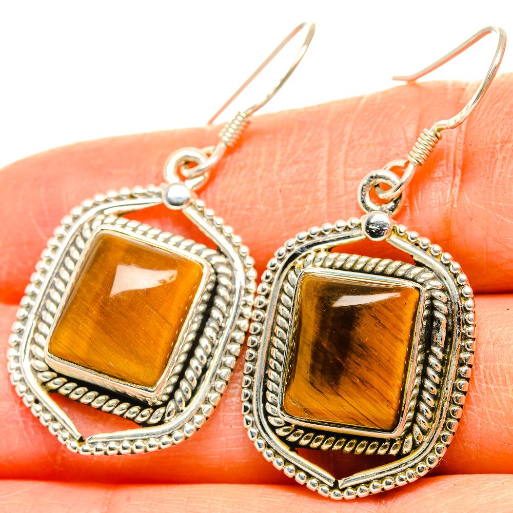Tiger Eye Earrings handcrafted by Anasilvercos - EARR428871