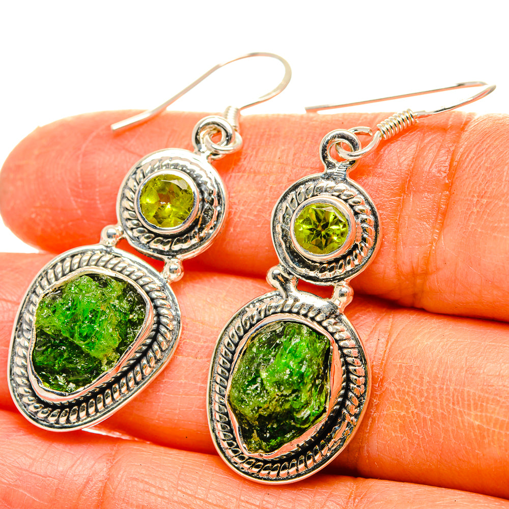 Chrome Diopside Earrings handcrafted by Anasilvercos - EARR428878