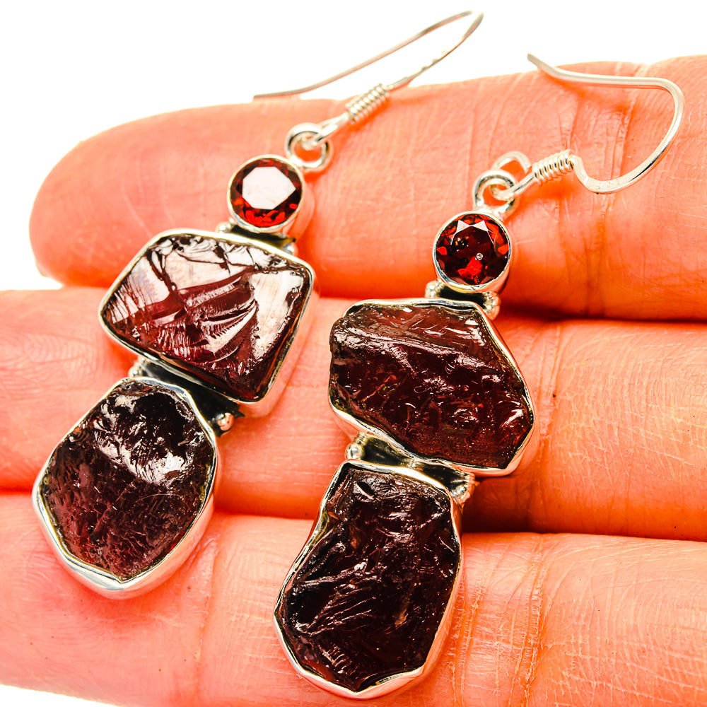 Garnet Earrings handcrafted by Anasilvercos - EARR428883