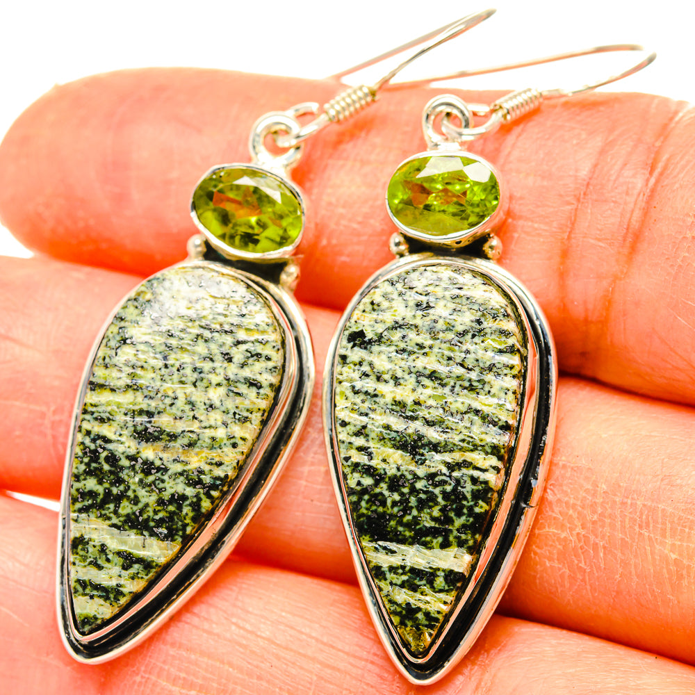 Green Swiss Opal Earrings handcrafted by Anasilvercos - EARR428887