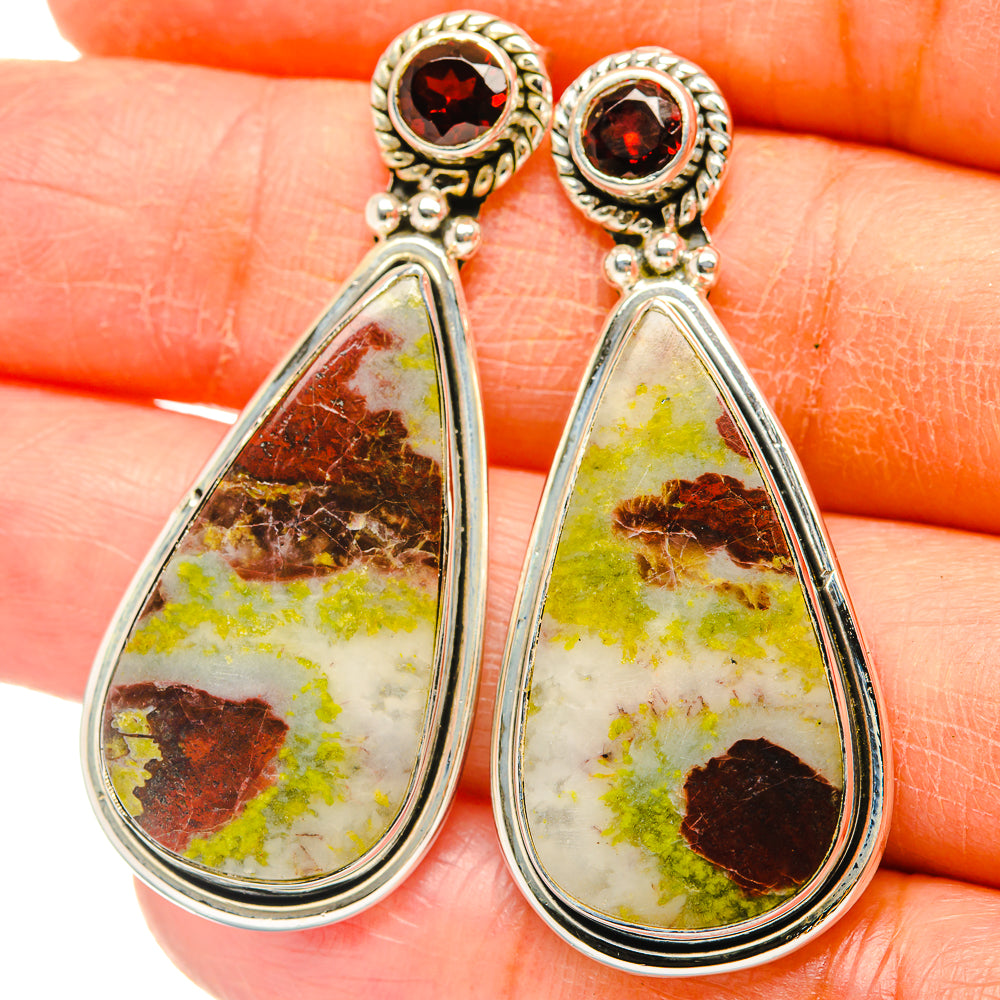 Dragon's Blood Stone Earrings handcrafted by Anasilvercos - EARR428890