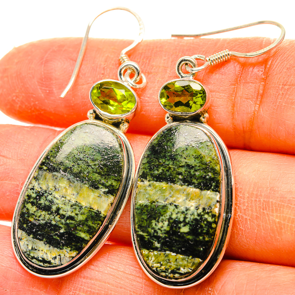 Green Swiss Opal Earrings handcrafted by Anasilvercos - EARR428891