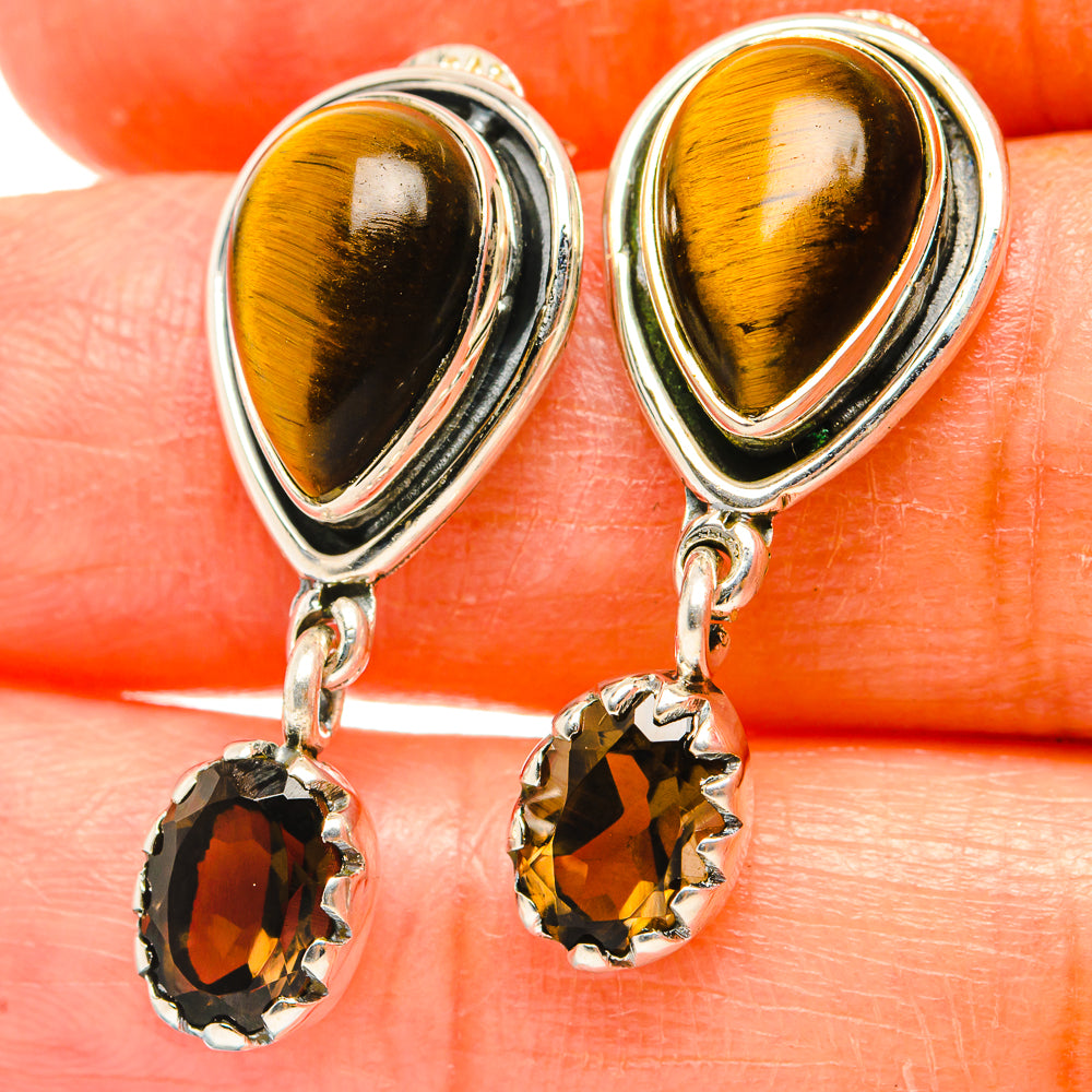 Tiger Eye Earrings handcrafted by Anasilvercos - EARR428910