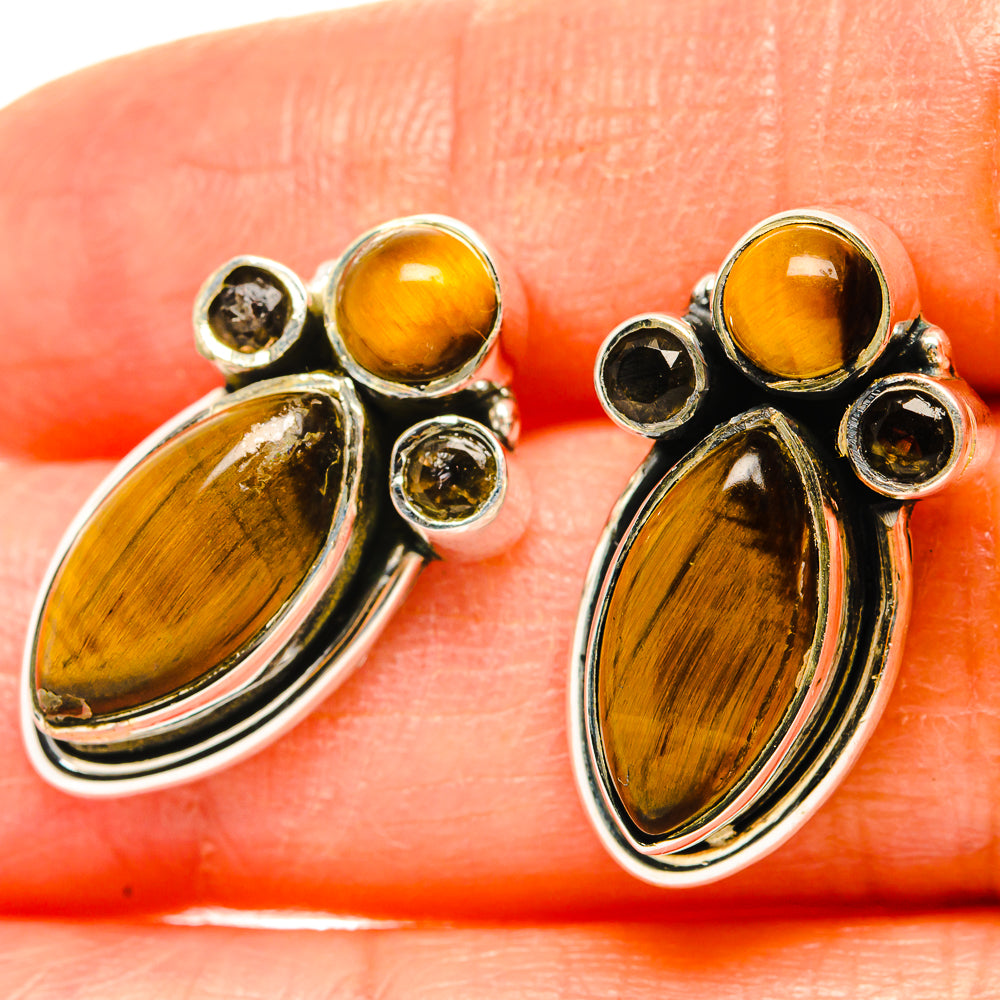 Tiger Eye Earrings handcrafted by Anasilvercos - EARR428914