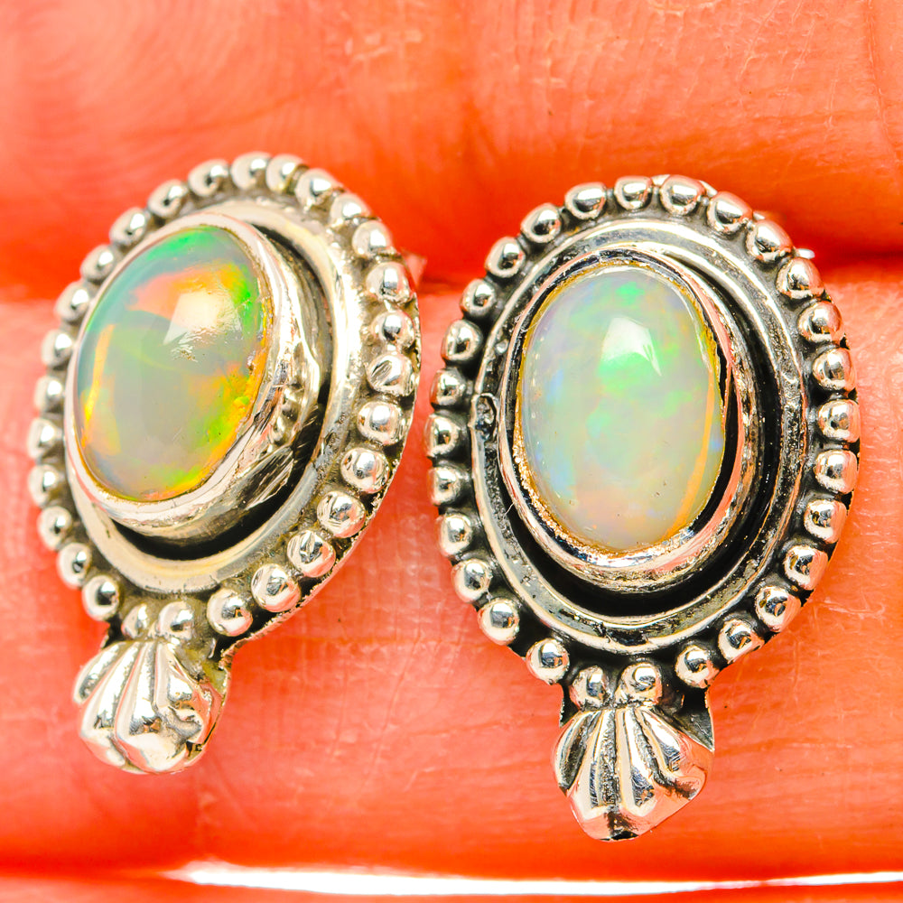 Ethiopian Opal Earrings handcrafted by Anasilvercos - EARR428916