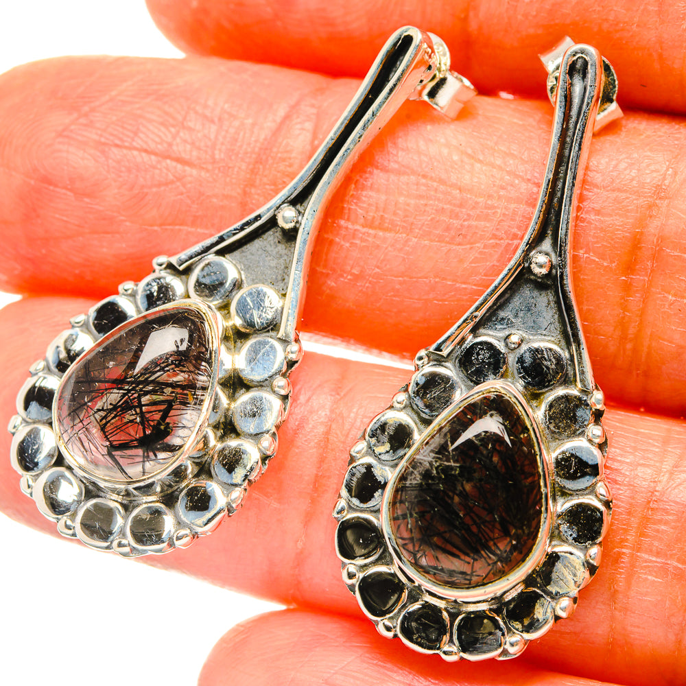 Tourmalinated Quartz Earrings handcrafted by Anasilvercos - EARR428917