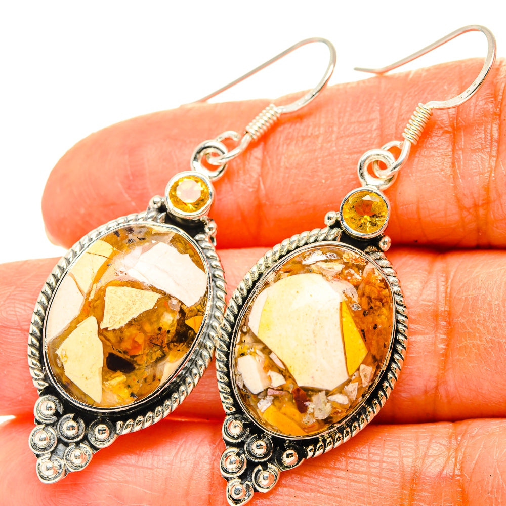 Brecciated Mookaite Earrings handcrafted by Anasilvercos - EARR428929