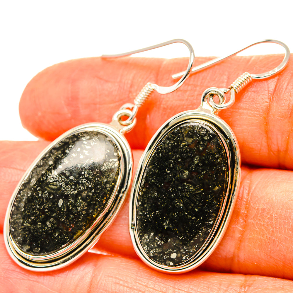 Pyrite Agate Earrings handcrafted by Anasilvercos - EARR428942