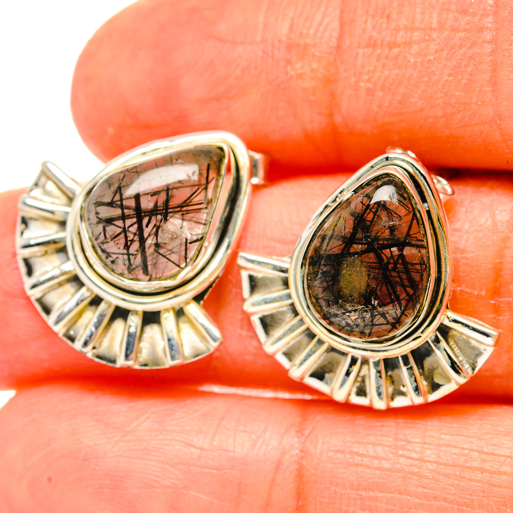 Tourmalinated Quartz Earrings handcrafted by Anasilvercos - EARR428943