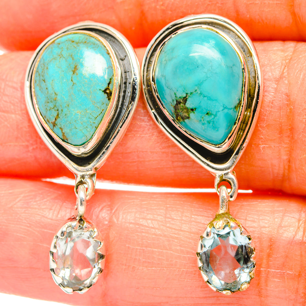 Turquoise Earrings handcrafted by Anasilvercos - EARR428948