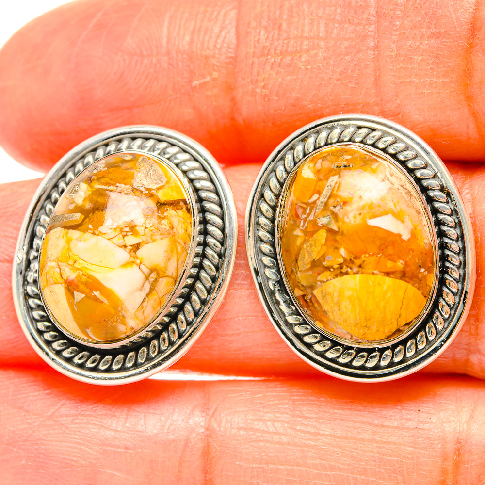 Brecciated Mookaite Earrings handcrafted by Anasilvercos - EARR428956