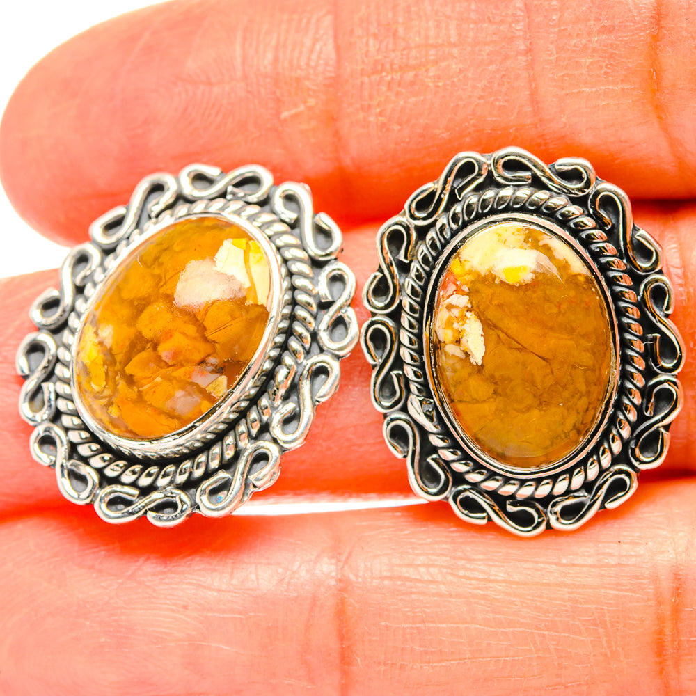 Brecciated Mookaite Earrings handcrafted by Anasilvercos - EARR428957