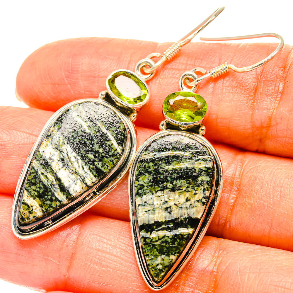 Green Swiss Opal Earrings handcrafted by Anasilvercos - EARR428959