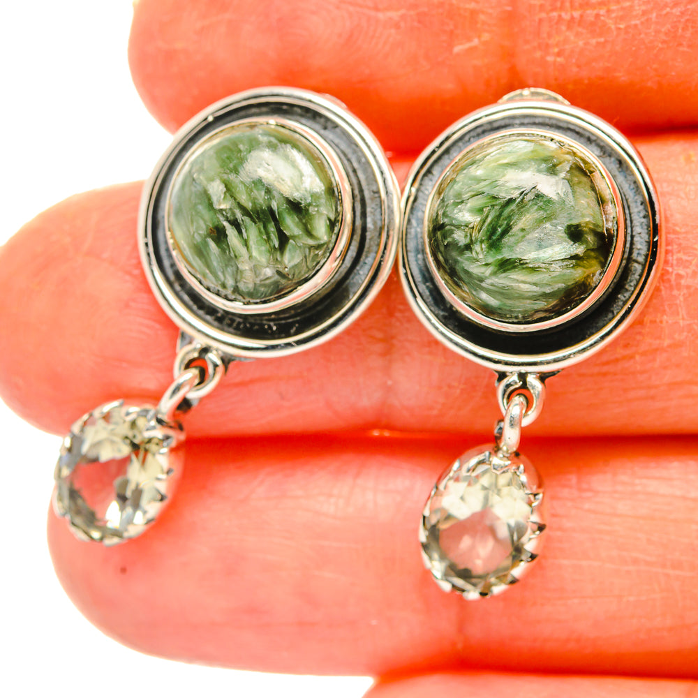 Seraphinite Earrings handcrafted by Anasilvercos - EARR428968
