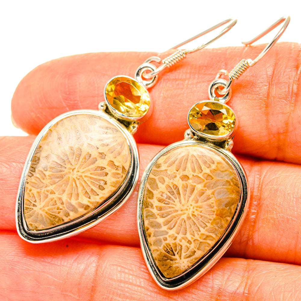 Fossil Coral Earrings handcrafted by Anasilvercos - EARR428972