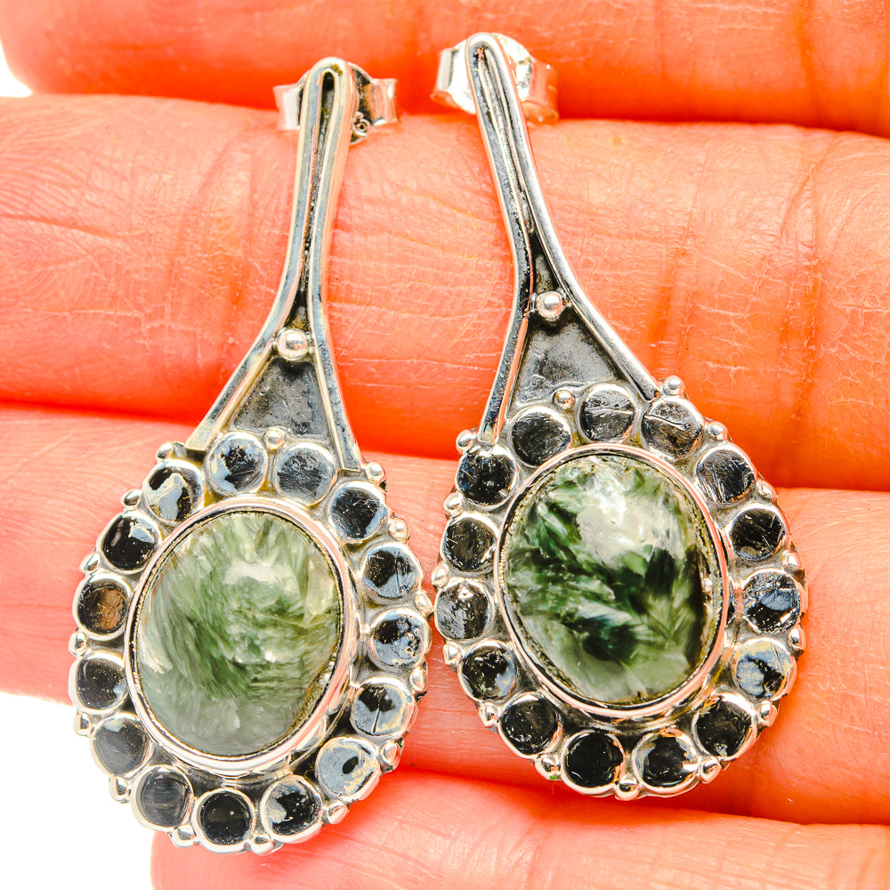 Seraphinite Earrings handcrafted by Anasilvercos - EARR428977