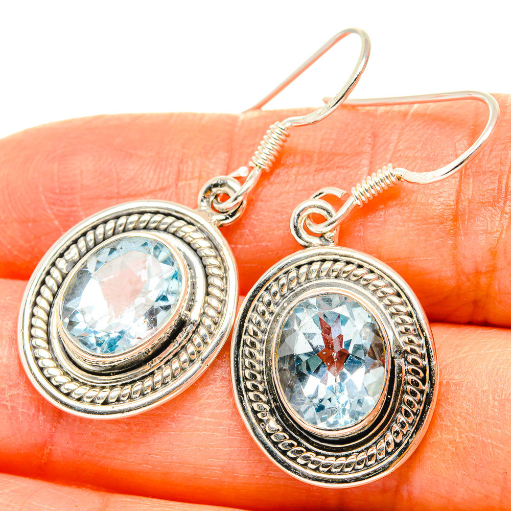 Blue Topaz Earrings handcrafted by Anasilvercos - EARR428979