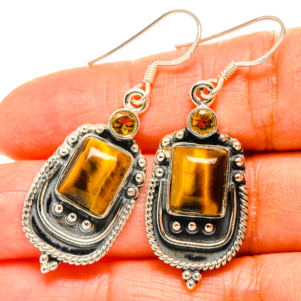 Tiger Eye Earrings handcrafted by Anasilvercos - EARR428983