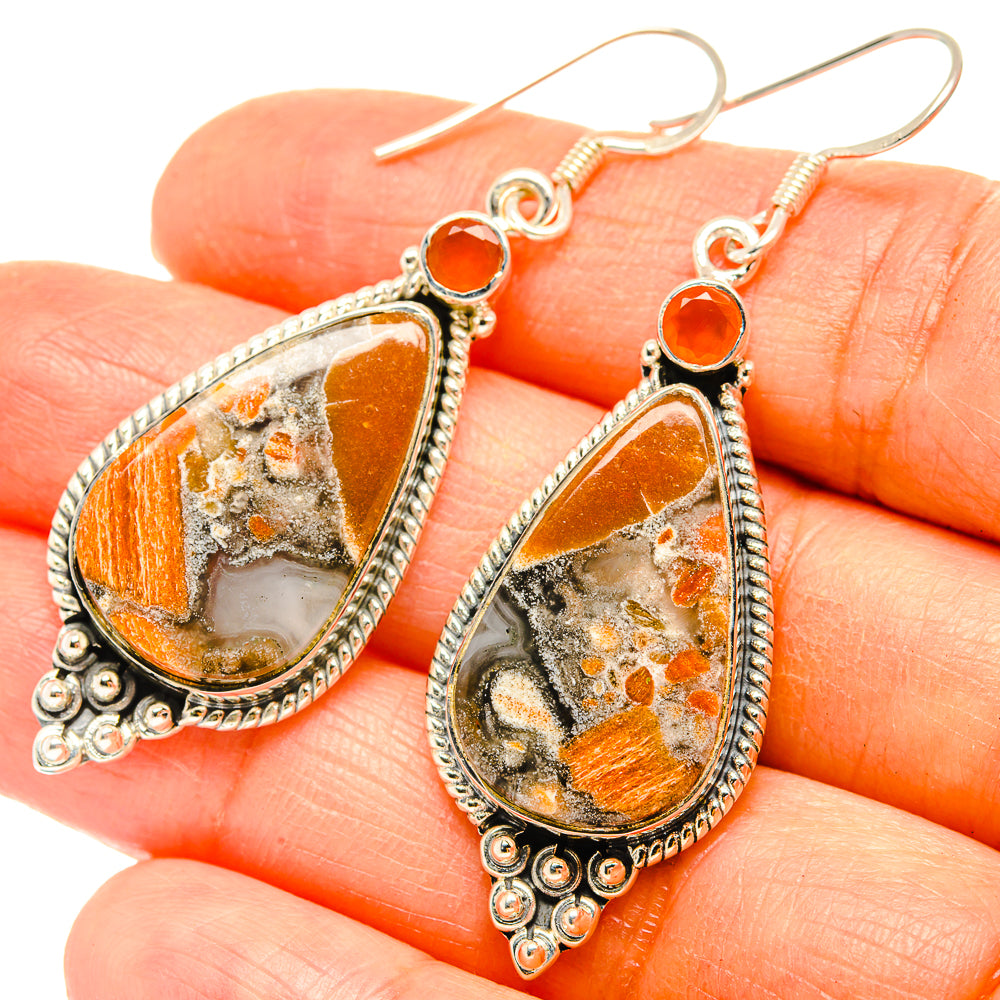Brecciated Mookaite Earrings handcrafted by Anasilvercos - EARR428988