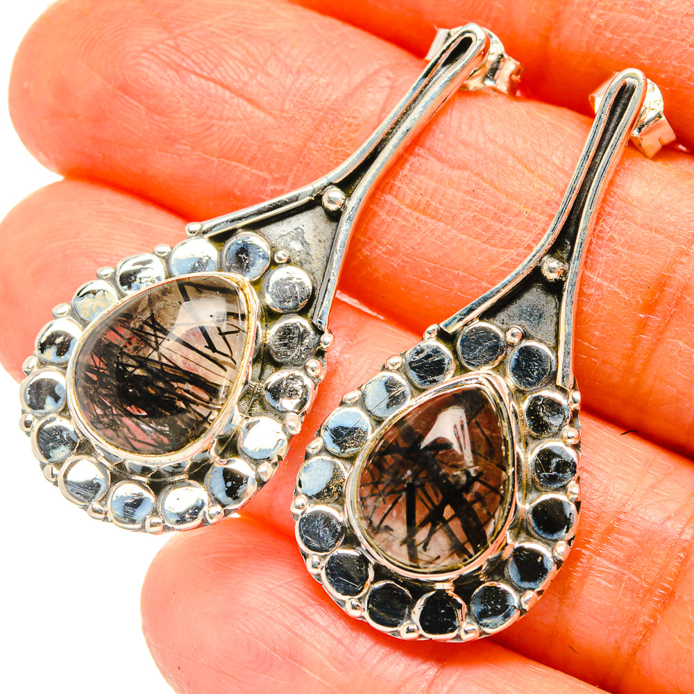 Tourmalinated Quartz Earrings handcrafted by Anasilvercos - EARR428989