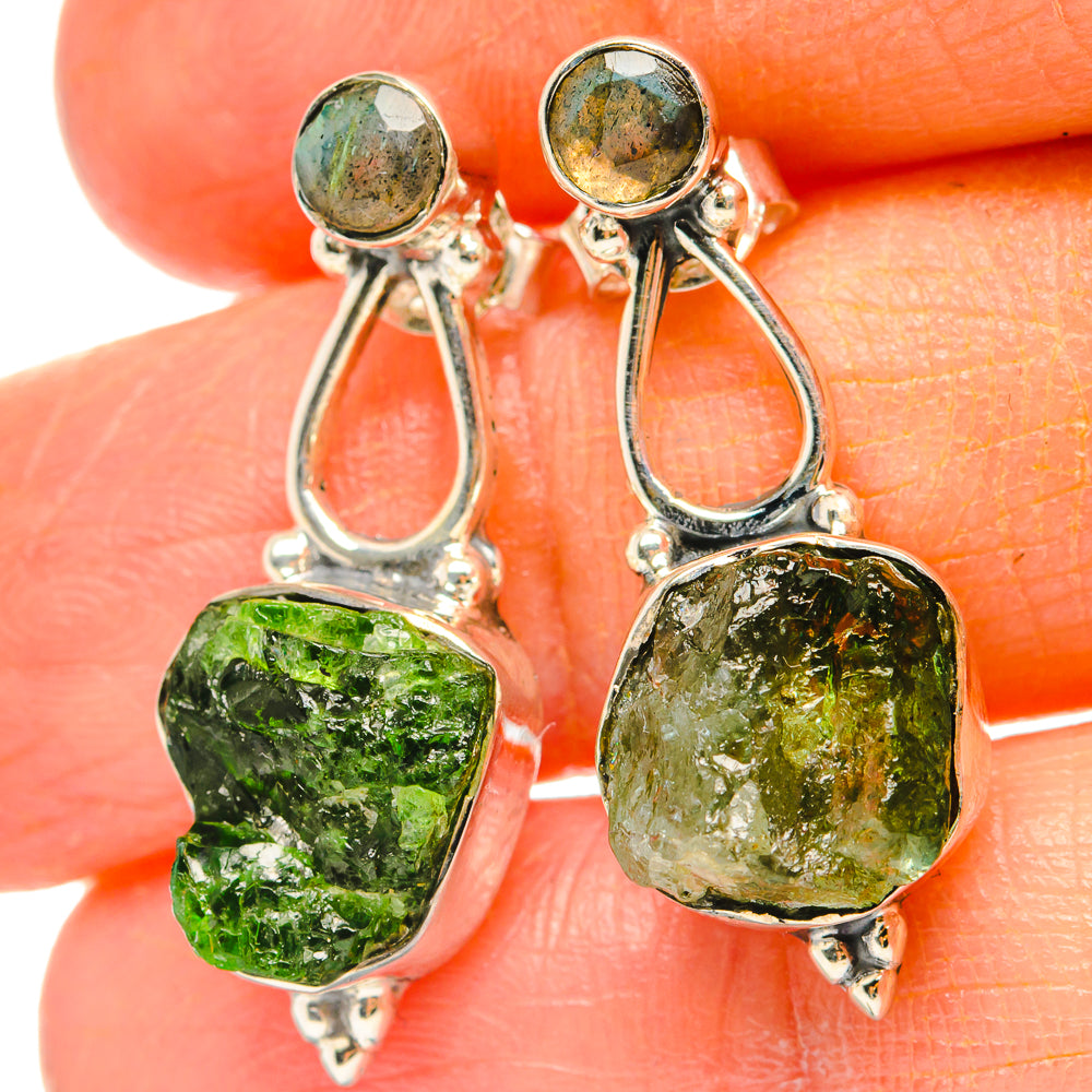 Chrome Diopside Earrings handcrafted by Anasilvercos - EARR428998