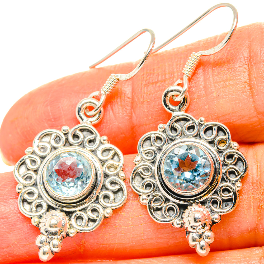 Blue Topaz Earrings handcrafted by Anasilvercos - EARR429009