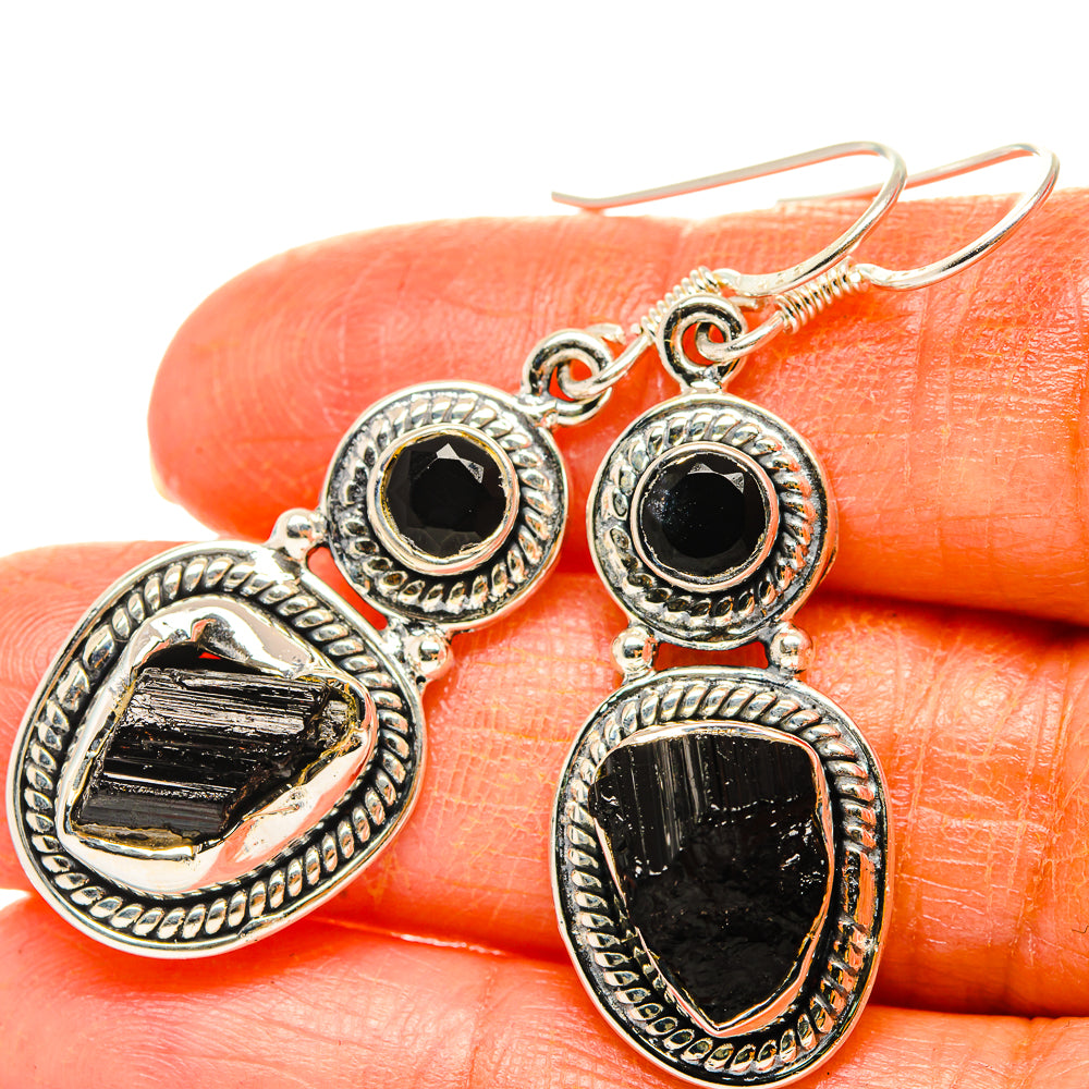 Black Tourmaline Earrings handcrafted by Anasilvercos - EARR429017