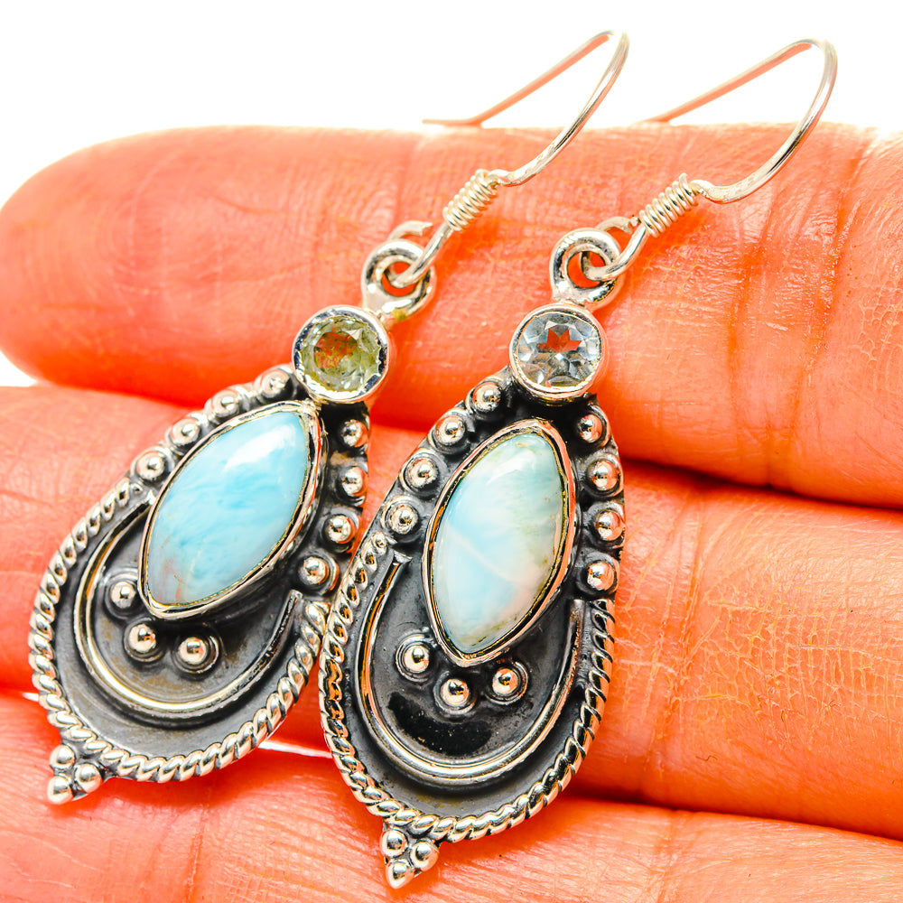 Larimar Earrings handcrafted by Anasilvercos - EARR429020